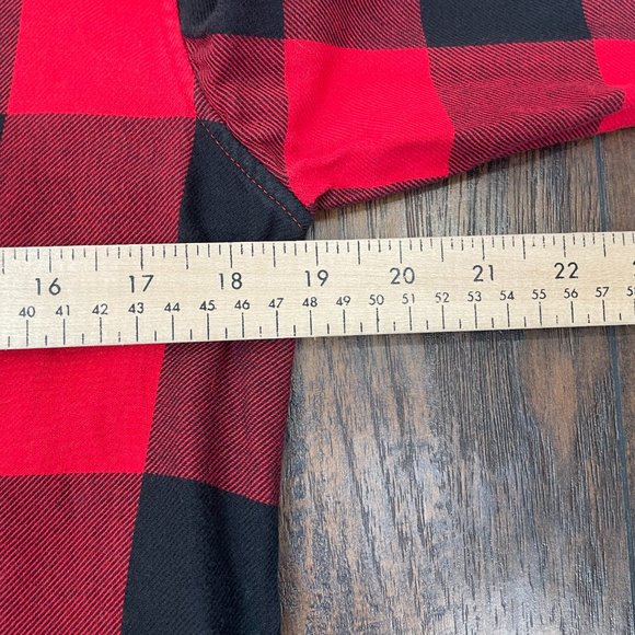Levi's Top XS Red Black Buffalo Check Plaid Flannel Boyfriend Fit Shirt Women's - Picture 8 of 13